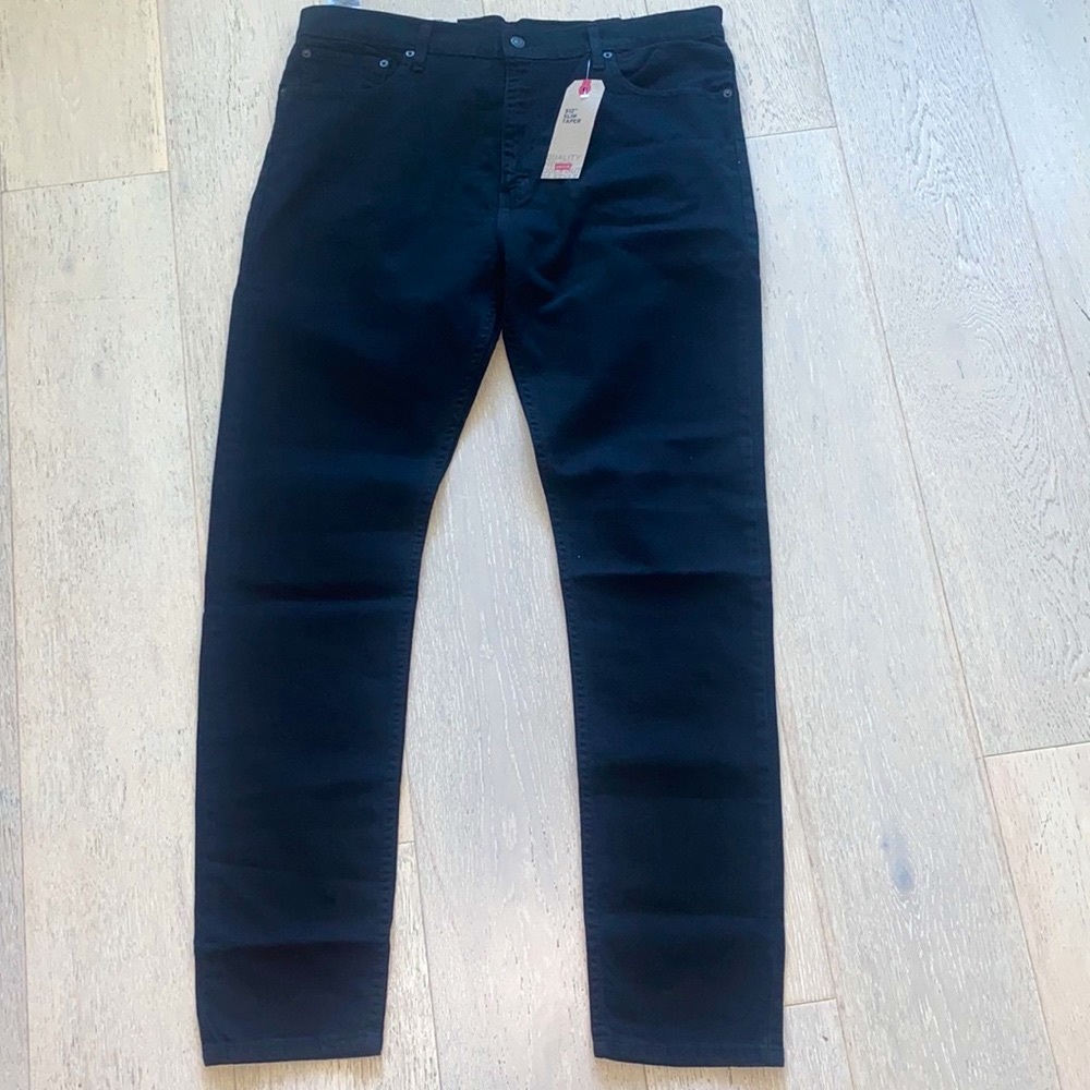 Levi’s 512 Slim Taper Black Denim Jeans, S 38W x 34L. NWT